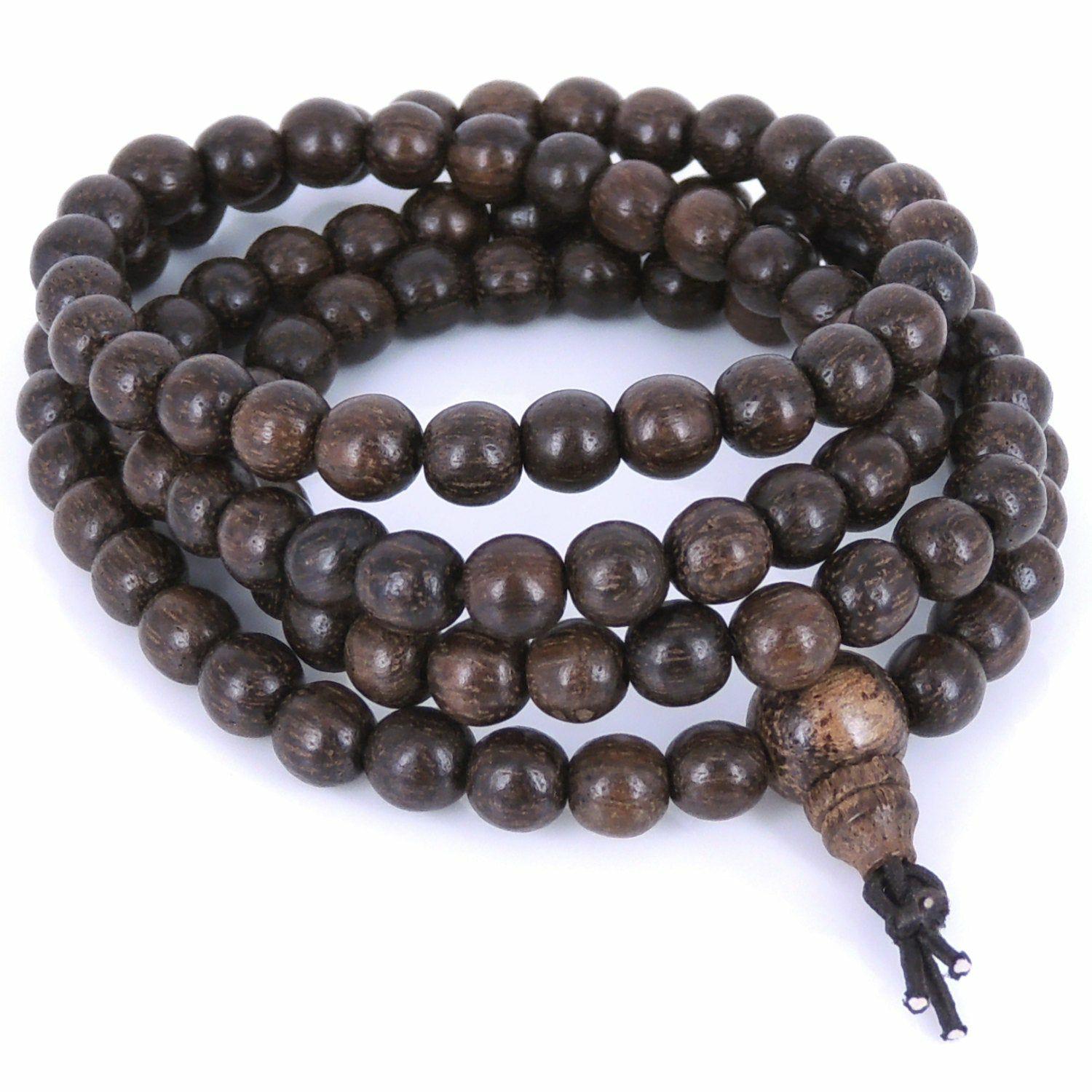 6.5mm Red Vietnamese Agarwood Bracelet/Necklace 108 Beads for Meditation – Gem & Silver AW009 | Bracelets Agarwood Agarwood