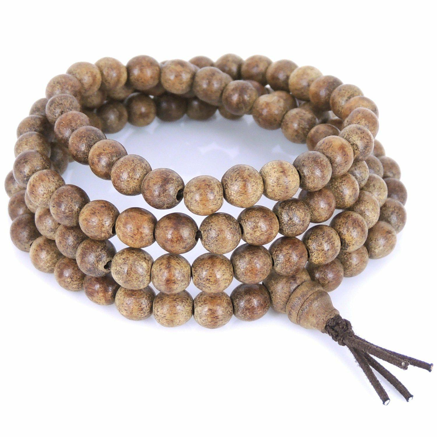 6.5mm Vietnamese Agarwood Bracelet/Necklace 108 Beads for Meditation – Gem & Silver AW004 | Bracelets Agarwood Agarwood